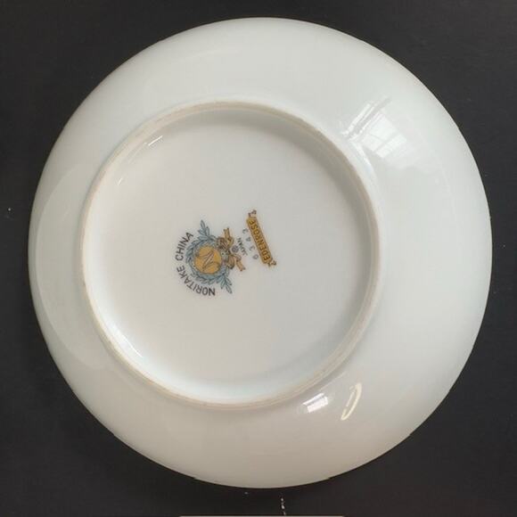 Noritake Edenrose 2 Fruit/Dessert (Sauce) Bowls Gray/Pink/White Roses VTG - Picture 9 of 13